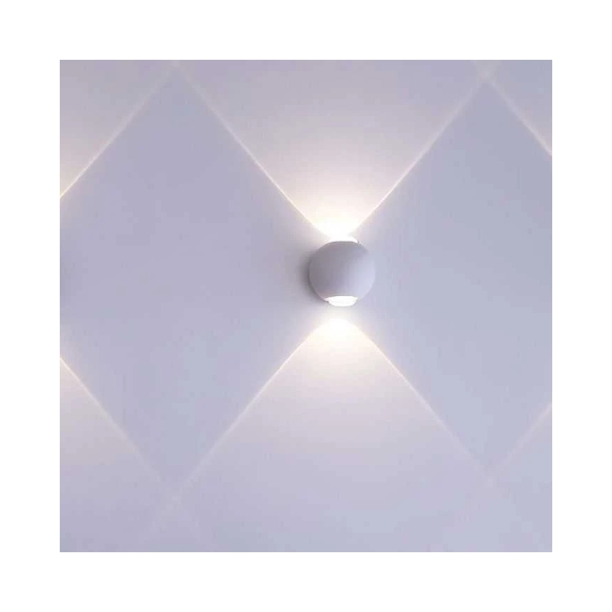 V-tac 2W LED sieninis šviestuvas, baltas, 3000K, IP54 – 2