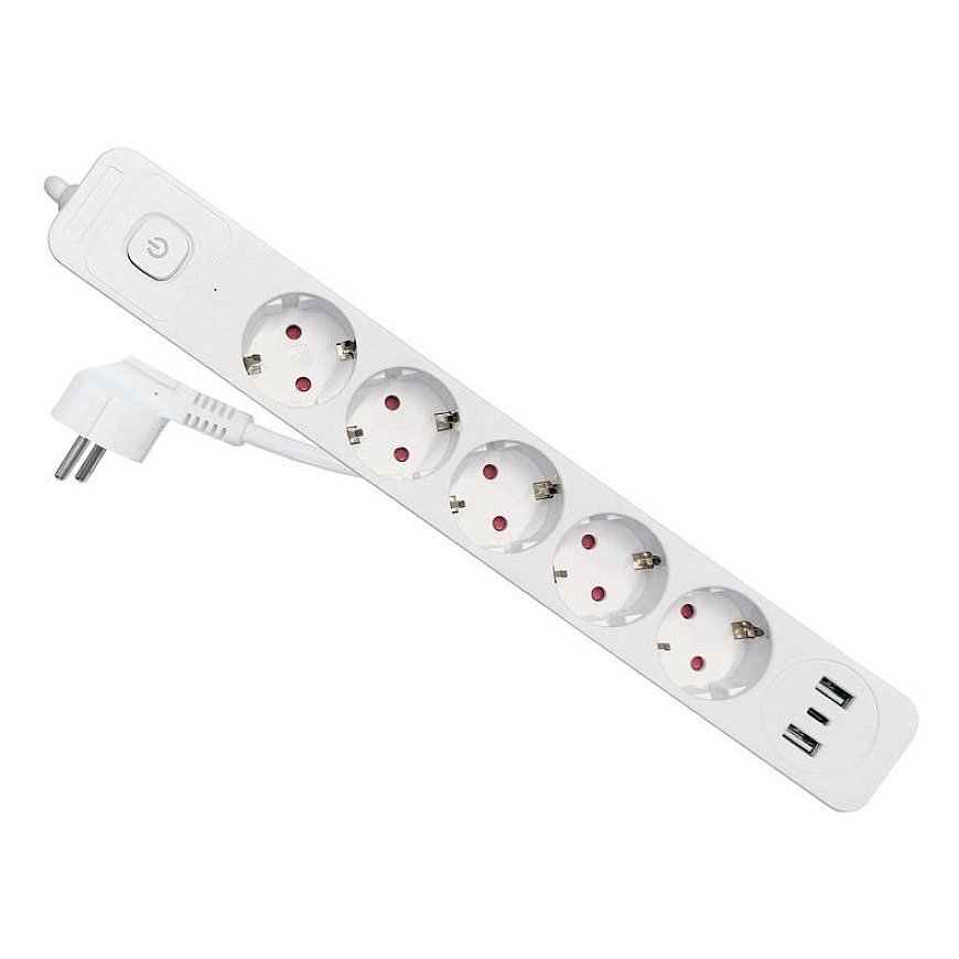 Equip 245555 power extension 2.5 m 5 AC outlet(s) Indoor White