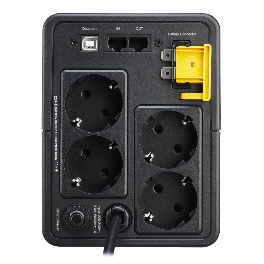 APC Back-UPS, 750VA, Tower, 230V, 4x CEE 7/7 Schuko outlets, AVR – 2