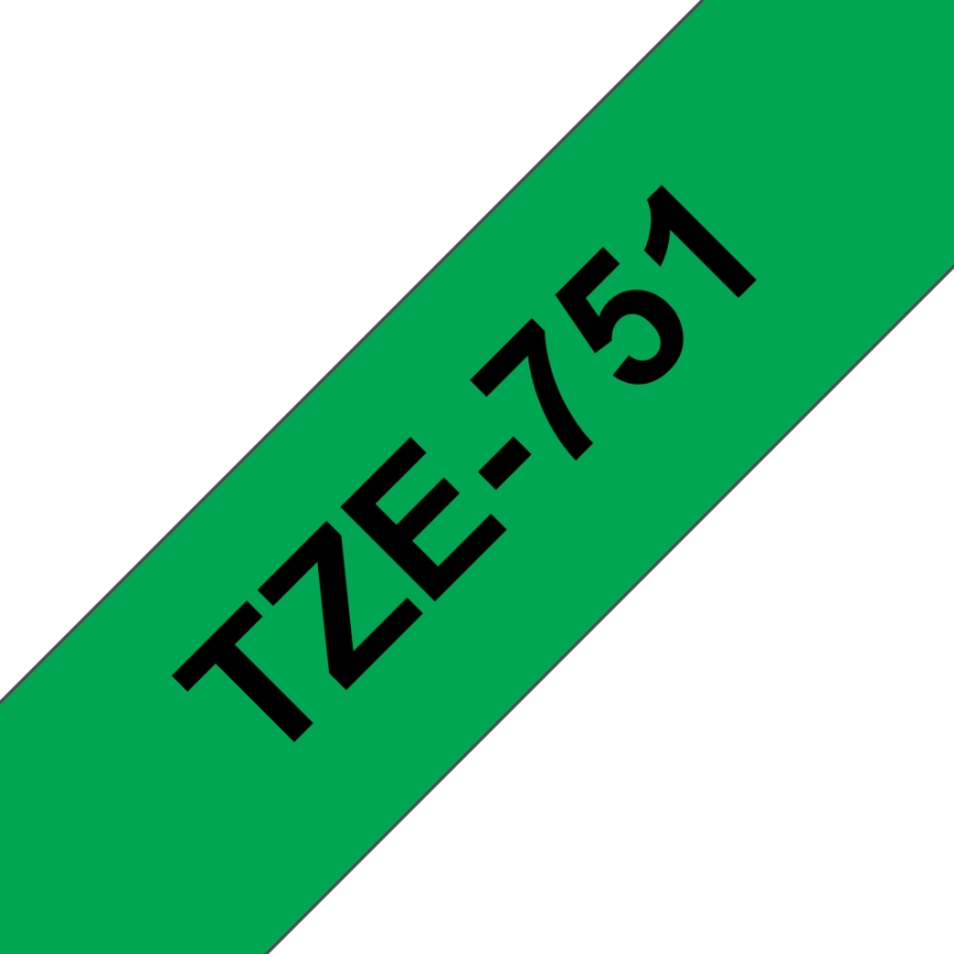 Brother TZE-751 markeerimisteip Must rohelisel taustal