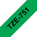 Brother TZE-751 markeerimisteip Must rohelisel taustal Brother TZE-751 markeerimisteip Must rohelisel taustal