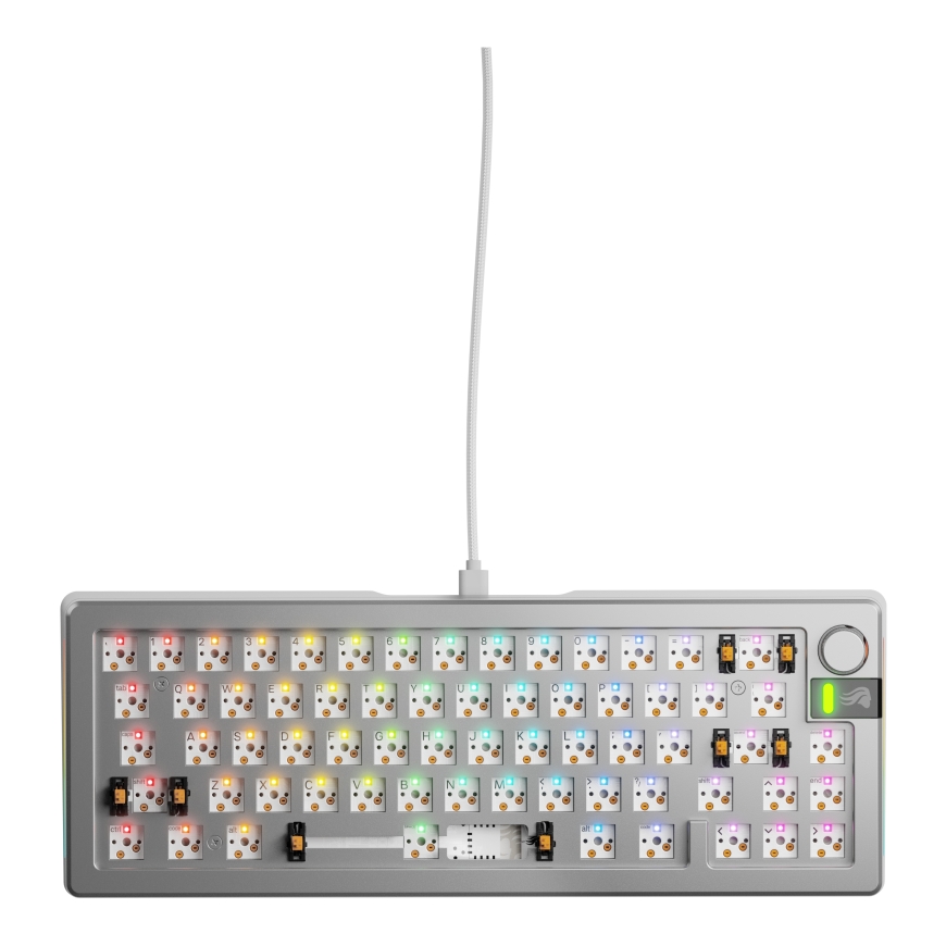 Glorious GMMK 3 Pro 65% pielāgota spēļu tastatūra — Barebone, ANSI izkārtojums, sudraba krāsa – 2