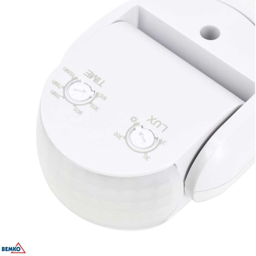 Bemko Surface Motion Sensor, white, IP65, max 1200W, 180°, max 12m – 3