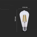 V-tac 4W LED filamenttilamppu, E27, ST64, 3000K V-tac 4W LED filamenttilamppu, E27, ST64, 3000K