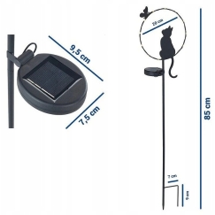 Maximex LED aiaklampe, kass, päikesepaneeliga, 85 cm