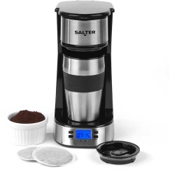 Salter Do Kawy 750W Espresso Coffee Maker with 420ml Thermal Mug Digital LCD Timer 24h