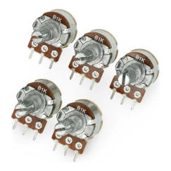 OEM Rotary Linear Potentiometer with Switch 1kΩ 1/8W 5pcs
