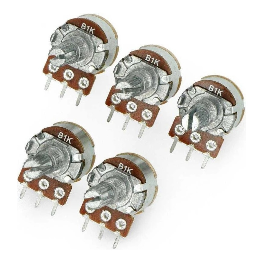 OEM Rotary Linear Potentiometer with Switch 1kΩ 1/8W 5pcs