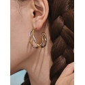 Round two-tone steel earrings Round two-tone steel earrings