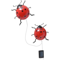Maximex PIECES Solar-Powered Garden Lights, LED Ladybugs, 2 pcs, 20 cm