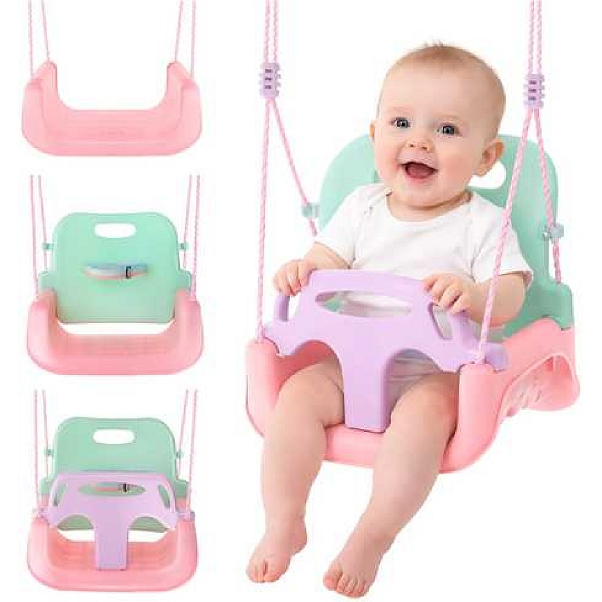 Kruzzel 3-in-1 pasteļkrāsu bērnu šūpulis