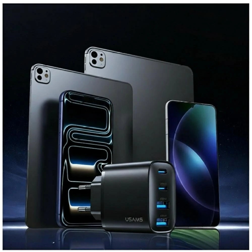 USAMS T70 Charger 40W 2xUSB-A/2xUSB-C Black – 5