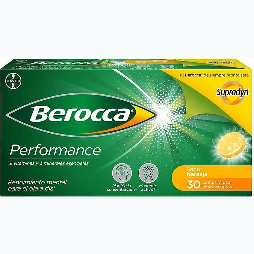 Berocca Tehokkuus 30 Purutablettia Manteli