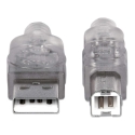 Manhattan 345408 USB kabelis USB 2.0 5 m USB A USB B Sidabras Manhattan 345408 USB kabelis USB 2.0 5 m USB A USB B Sidabras