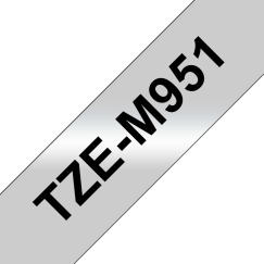 Brother TZE-M951 этикеточная лента Черный на серебряном