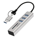 LogiLink UA0445 keskitin USB 3.2 Gen 1 (3.1 Gen 1) Type-A + Type-C 5000 Mbit/s Harmaa