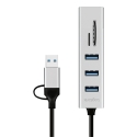 LogiLink UA0445 jaotur USB 3.2 Gen 1 (3.1 Gen 1) Type-A + Type-C 5000 Mbit/s Hall