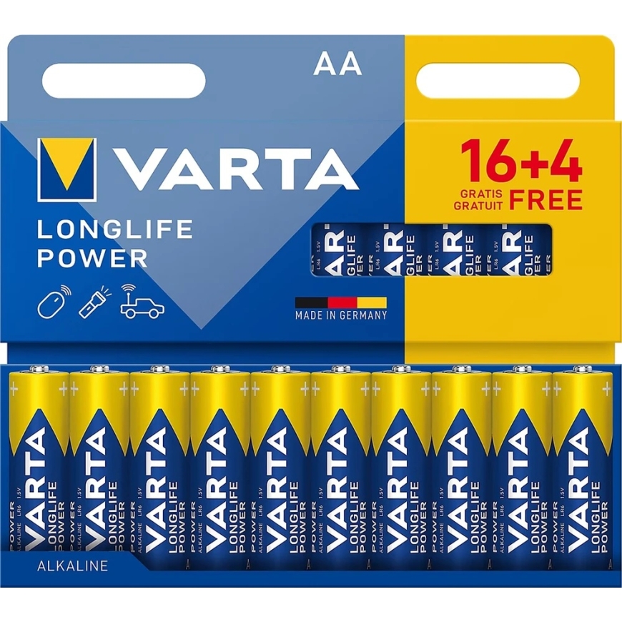 Šarminine patare VARTA LR06 Longlife Power 16+4/blisteris. – 2