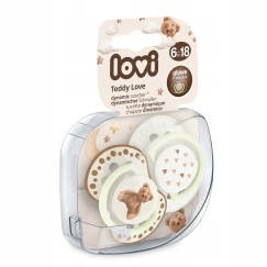 LOVI Dynamic Silicone Pacifier Teddy Love, 6-18m, 2 pcs, 22/936