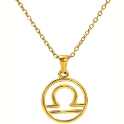 Troli Gold-plated Steel Libra Pendant (Chain, Pendant)