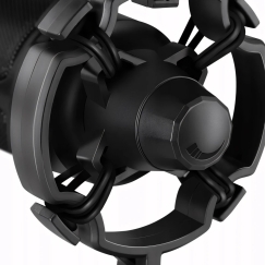 USB gaming microphone for PC with pop filter and mute function.