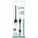iPEAX USB-A to Lightning Fabric Cable, 1 m, USB 2.0, Black