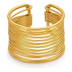 Modern Open Ring in Gold-Plated Steel