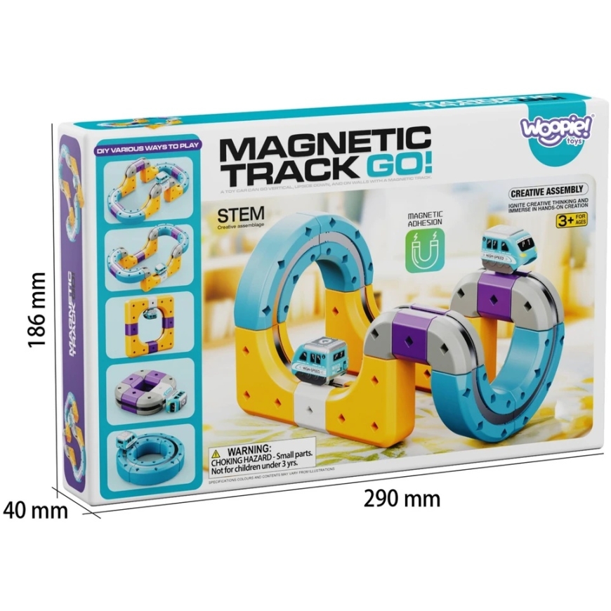 MAGNETITE RAIL CONSTRUCTION BLOCKS INTERACTIVE SET 39 pcs. USB WOOPIE – 4