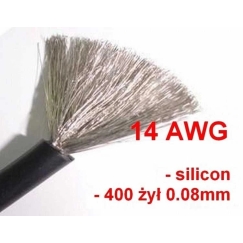 OEM Silicone Hollow Copper Cable 14AWG - 400 Wires - 2.0 mm² - Black - Flexible
