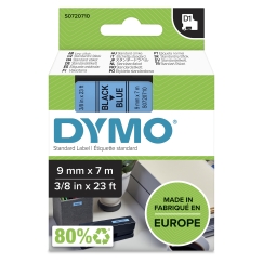 DYMO D1 -Standard Labels - Black on Blue - 9mm x 7m