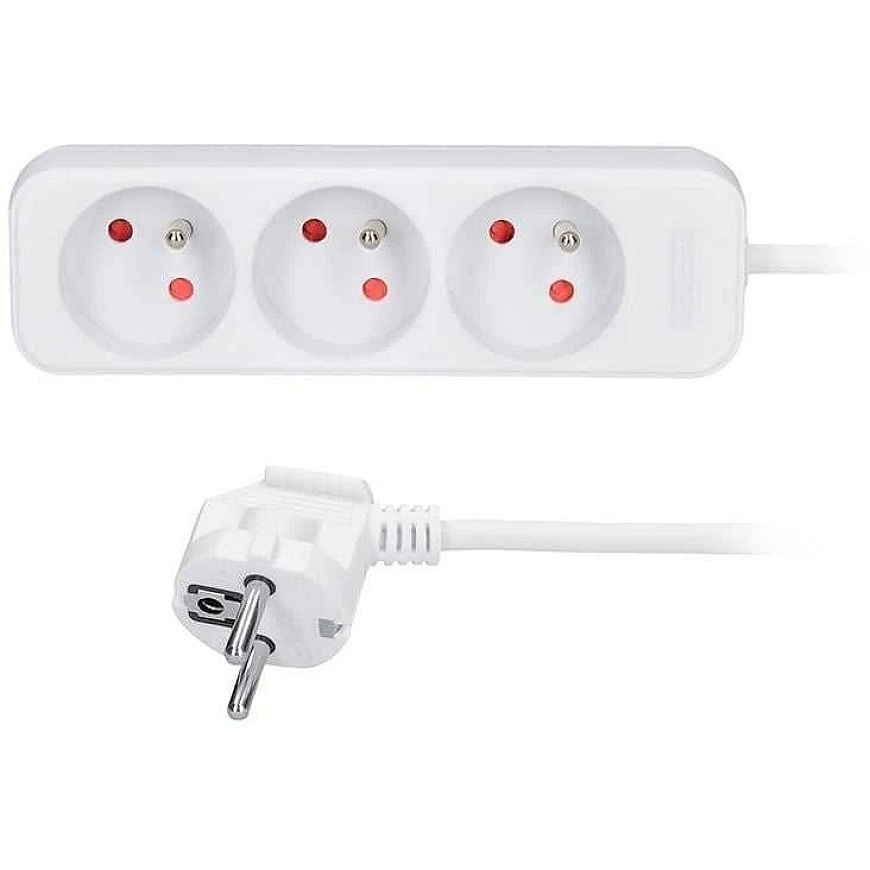 Solight удлинитель, 3 розетки, белый, 3м – 2