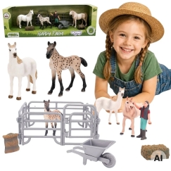 WOOPIE Little Farmer Horse Figurine Set 11 pcs with Accessories