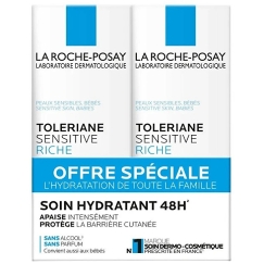 La Roche-Posay Sensitive Riche Hydrating Face Cream Set 2 x 40 ml