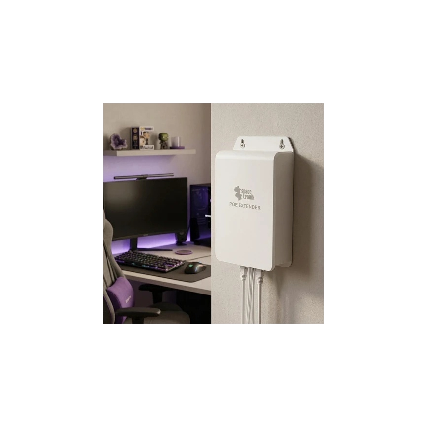 Spacetronik Ethernet PoE Extender Ūdensnecaurlaidīgs 3x