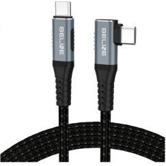 Beline Thunderbolt 4 right-angle USB-C cable 1 m, 48V/5A, 40Gbps, 240W, 8K 60Hz, black