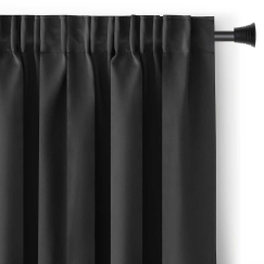 Musta samettiverho, jossa on silmukat, AmeliaHome 200 × 245 cm