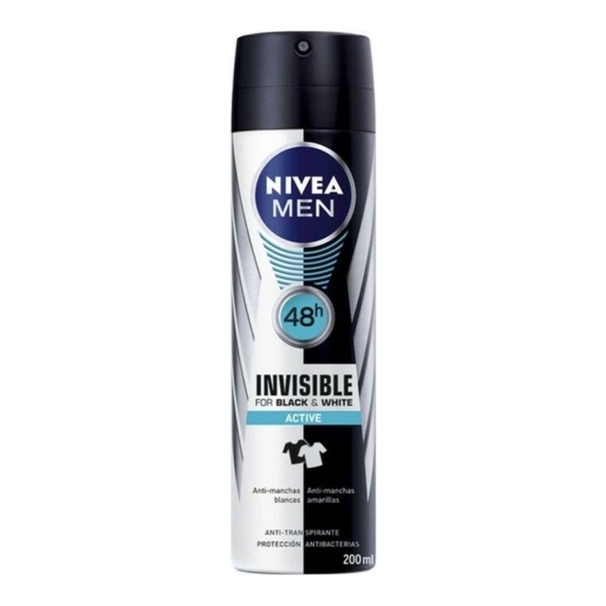 Nivea Men Invisible For Black & White Active - Su喷型 deo 200ml