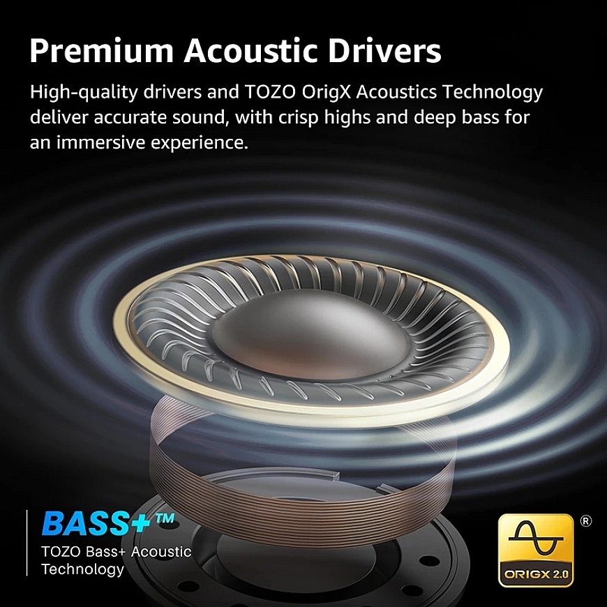Tozo Aerosound3 TWS Bluetooth austiņas Melna – 2