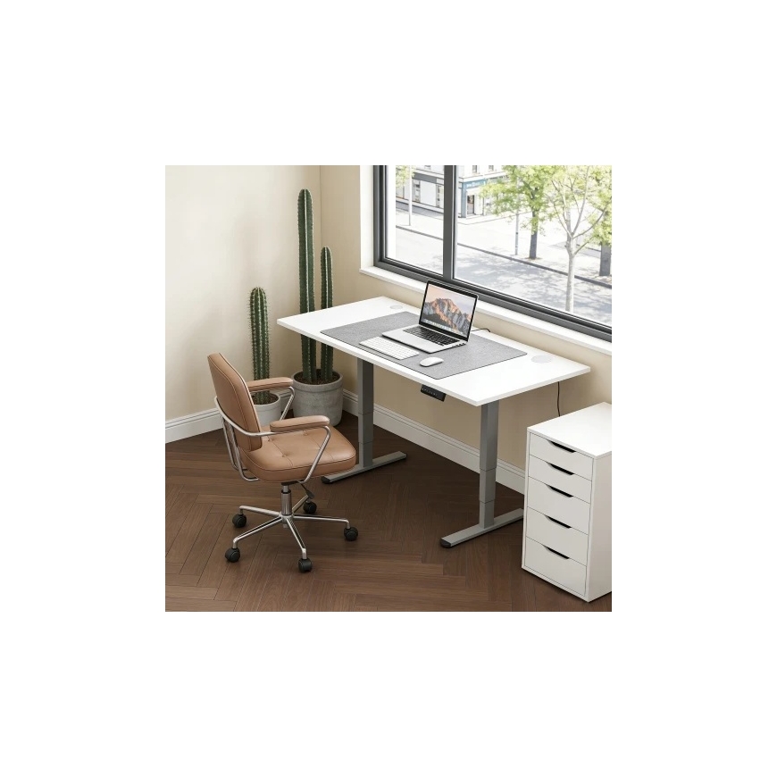 Adjustable Height Table Up Up Bjorn II Gray, Top L White – 2