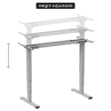 Adjustable Height Table Up Up Bjorn II Gray, Top L White