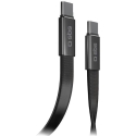 SBS USB-C/USB-C Cable, 60W, 1m, Flat Connector, Black