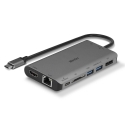 Lindy 43323 dokstacija Vadu USB 3.2 Gen 1 (3.1 Gen 1) Type-C Melns, Pelēks