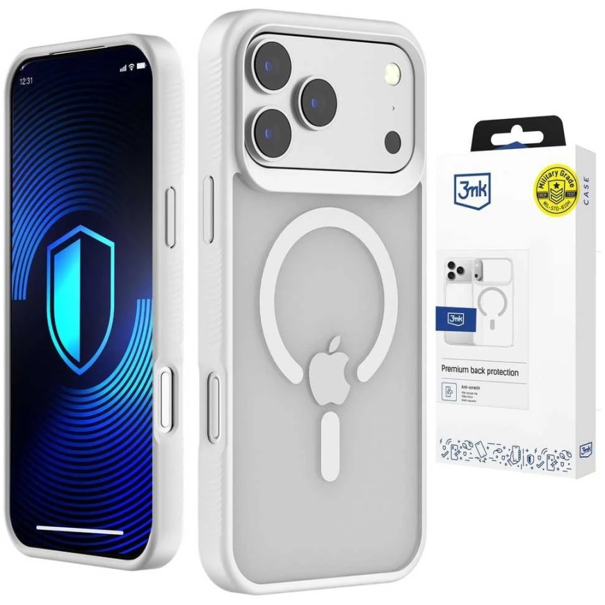 3Mk MagCase Protective Case for iPhone 17 Pro - White-Translucent