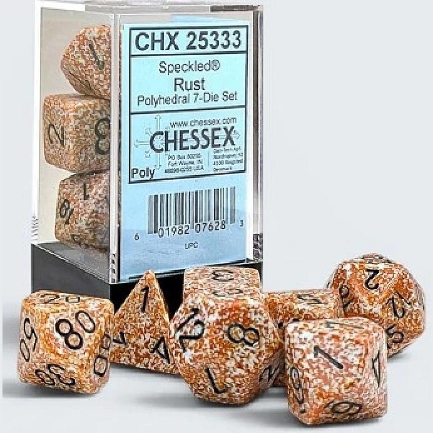 Chessex Polyhedral Speckled Rust/Black 7-Die Set