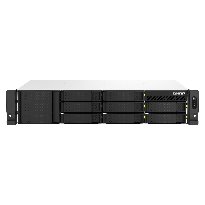 QNAP TS-873AeU-RP NAS Püstik (2U) Ryzen Embedded V1500B 4 GB DDR4 0 TB QuTS hero Must