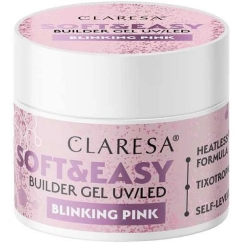 Activeshop Statybinis gelis Claresa Soft&Easy geel vilkuplika roosa, 12 g