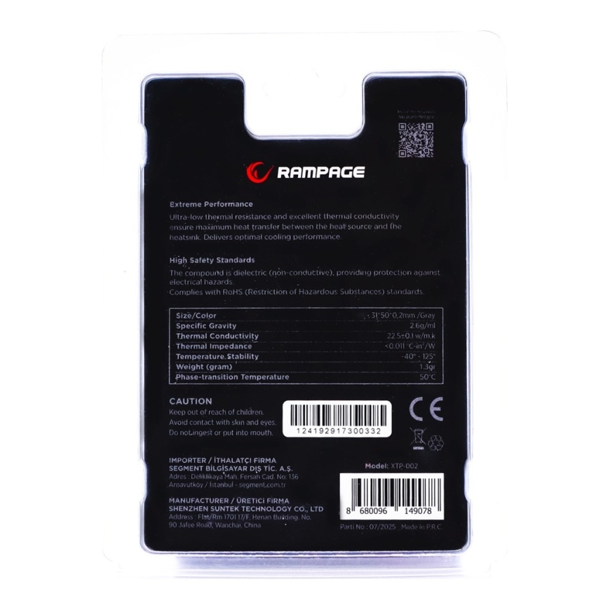 RAMPAGE TERMOPAD XTP-002 – 2