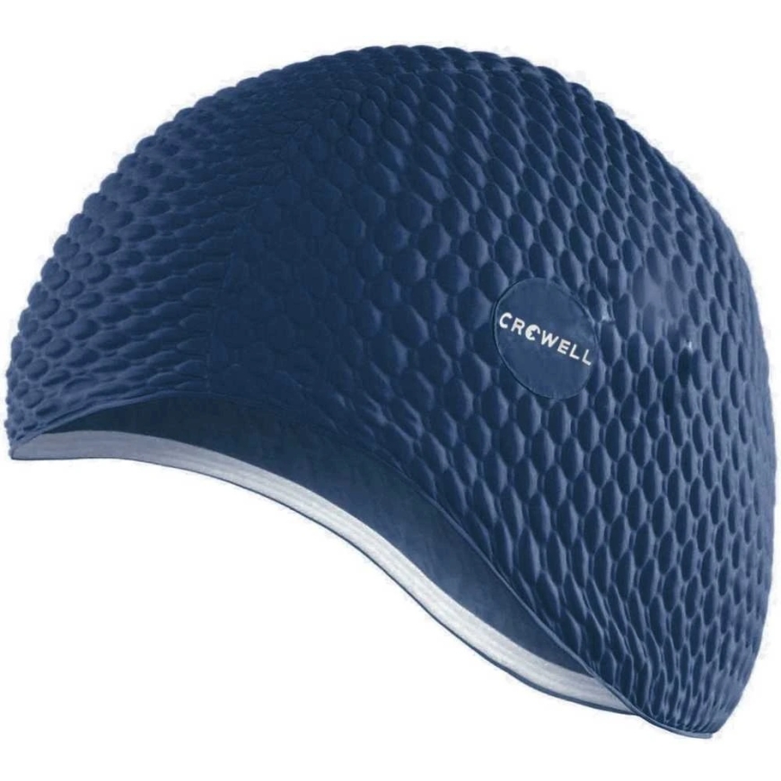 Crowell Java bubble swimming cap, dark blue color.
