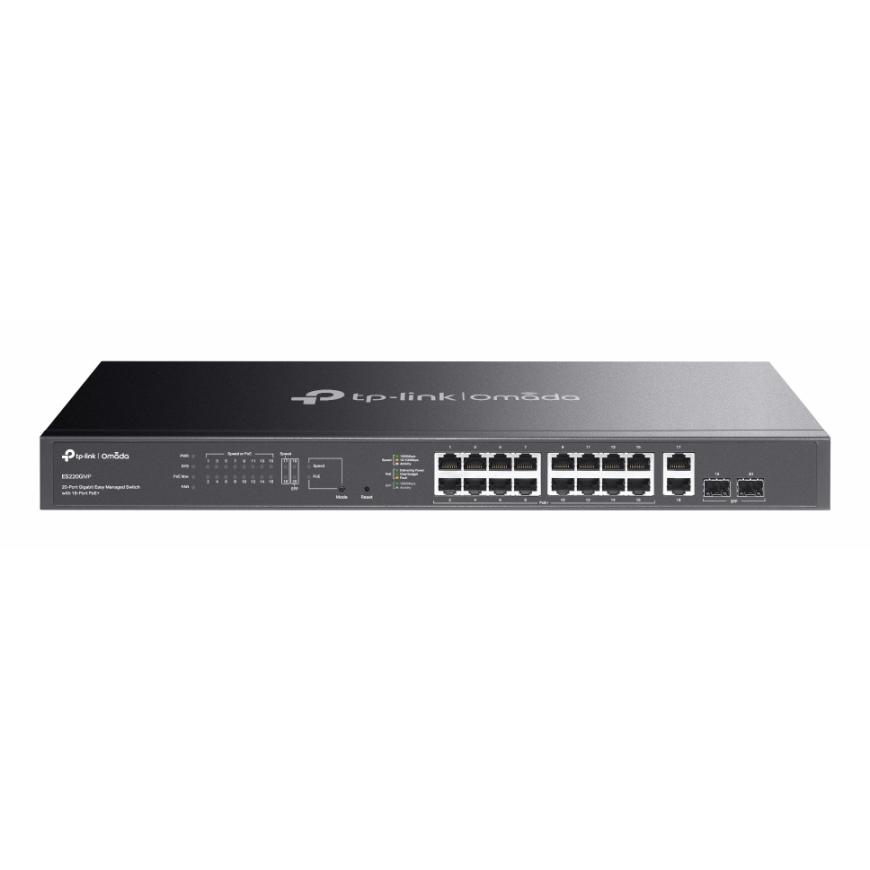 TP-Link Omada ES220GMP network switch Managed L2 Gigabit Ethernet (10/100/1000) Power over Ethernet (PoE) Black