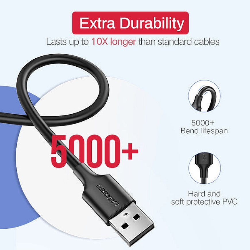 Cable UGREEN 60135 (Micro USB M - USB 3.0 M 0.50m black) – 5